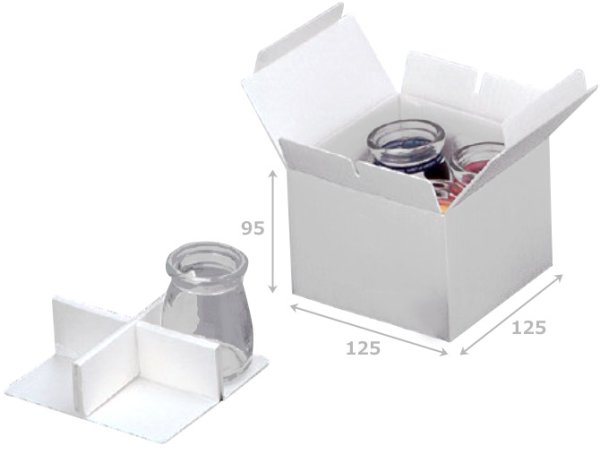 画像2: 送料無料・ギフト箱(菓子用)エコデザートカップ 4ヶ/6ヶ箱 125×125×95mmほか「100枚」 (2)