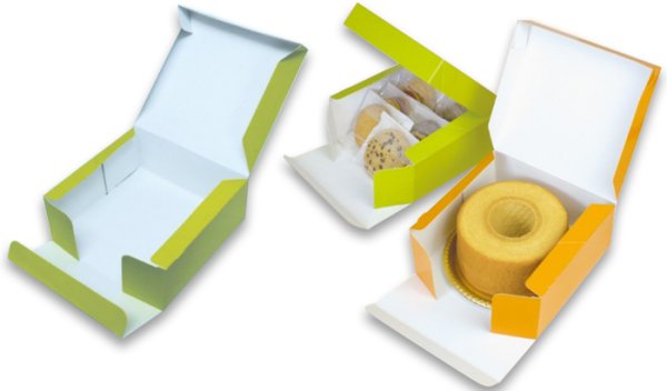 画像4: 送料無料・ギフト箱(菓子用)カラースクエア160 ロールケーキ6寸 150×150×65mm 全7種「200枚」 (4)