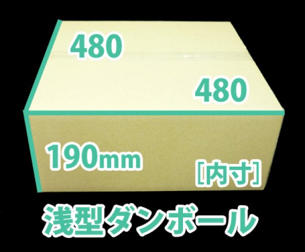 画像1: 送料無料・浅型ダンボール箱 480×480×190mm 「40枚」 (1)