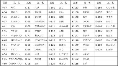 画像1: 送料無料・販促シール「海鮮名」28x28mm「1冊1,000枚」全58種