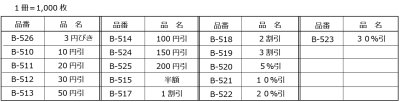 画像1: 送料無料・販促シール「値引シール（サービス品 ・ 貼り直し防止仕様）　全16種類」31x17mm「1冊1,000枚」