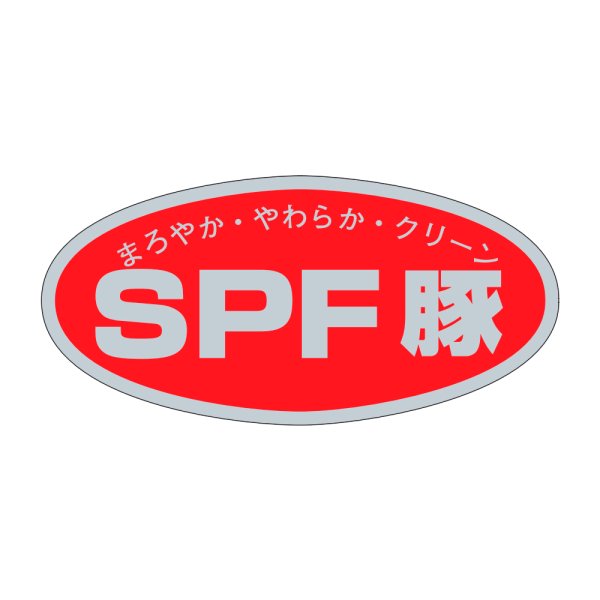 画像1: 送料無料・精肉用販促シール「SPF豚」46x22mm「1冊1,000枚」 (1)