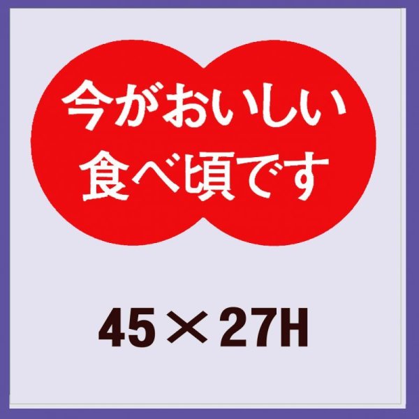 画像1: 送料無料・販促シール「今がおいしい食べ頃です」45x27mm「1冊500枚」 (1)