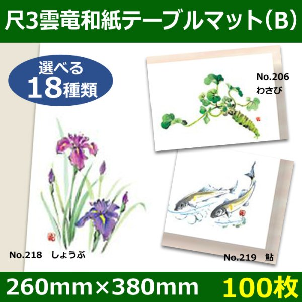 画像1: 送料無料・尺3雲竜和紙テーブルマット＜B＞選べる18種類 100枚 (1)