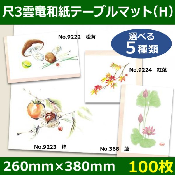 画像1: 送料無料・尺3雲竜和紙テーブルマット＜H＞選べる5種類 100枚 (1)