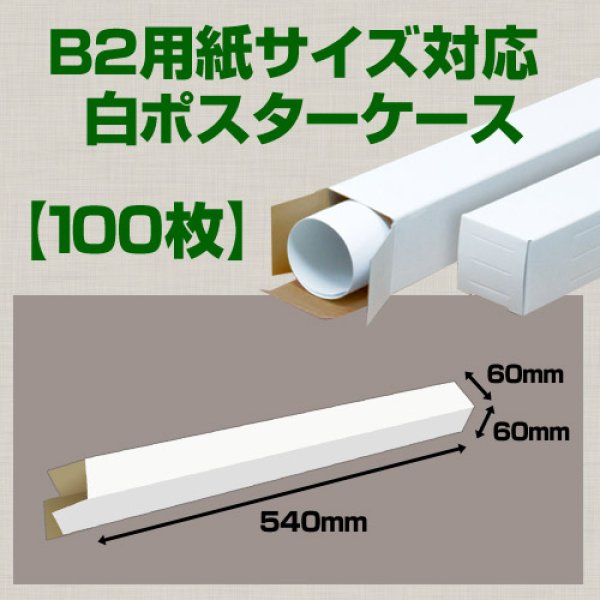 画像1: 送料無料・B2(728×515mm)対応 白ポスターケース「100枚・300枚・1000枚」 60×60×長さ：540(mm) (1)