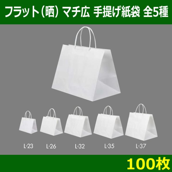 画像1: 送料無料・フラット（晒）マチ広 手提げ紙袋　全5種 「100枚」 (1)