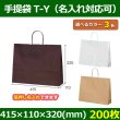 送料無料・自動紐手提紙袋 T-Y 幅415×マチ110×丈320mm 「200枚」全3色