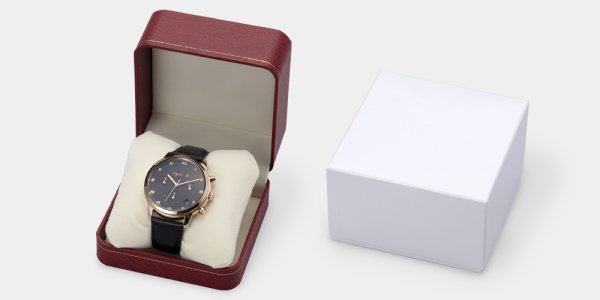 画像6: 送料無料・アクセサリー用ギフト箱 時計ケース「CB-101W・BR」 外寸：95×95×55mm「6個」ウォッチ、ブレスレット用 (6)