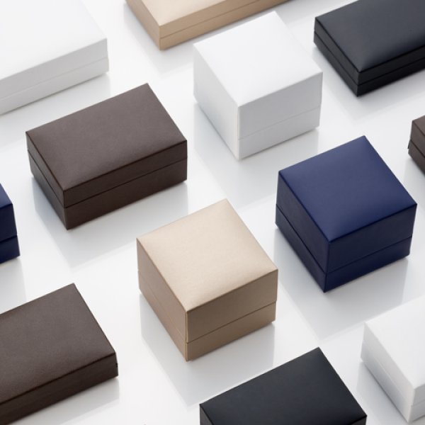 画像2: 送料無料・アクセサリー用ギフト箱 CB-4000シリーズ（1） 外寸：45×50×50mm「12個」（リング、イヤリング、ピアス、ネックレス、幅広リング）全5色 (2)