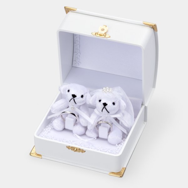 画像4: 送料無料・ブライダル用箱 マリッジベア 外寸:103×90×70mm「6個」リング用 (4)