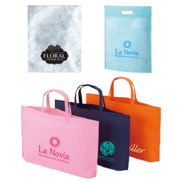 左上:不織布製内袋 右上:アドバッグ40 小判抜き 下:ベーシックトート