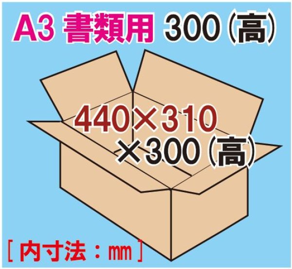 ダンボール 段ボール箱 80サイズ A3 薄型 宅配 発送  100枚 ｜423×300×53mm（0364） - 3