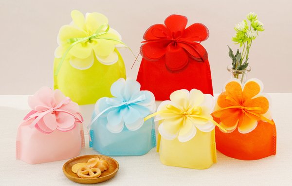 画像3: 送料無料・不織布製ブルーミング巾着 (洋風)「20枚・420枚・2,000枚」全2種×全6色 (3)