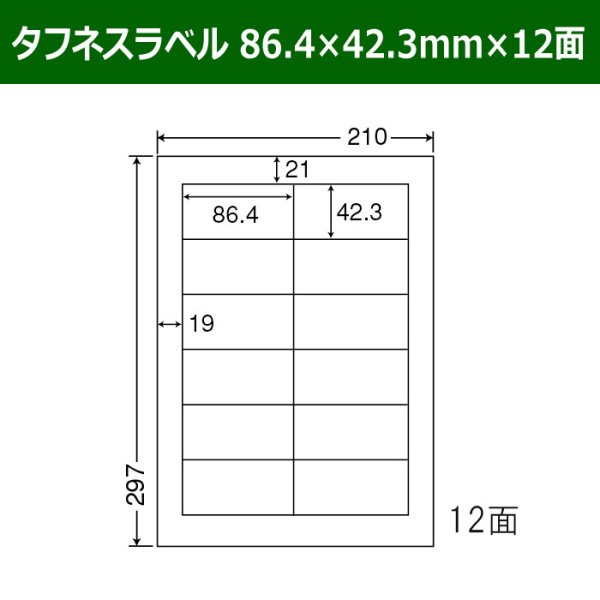 画像1: 送料無料・タフネスラベル  86.4mm×42.3mm×12面 「100シート」 (1)