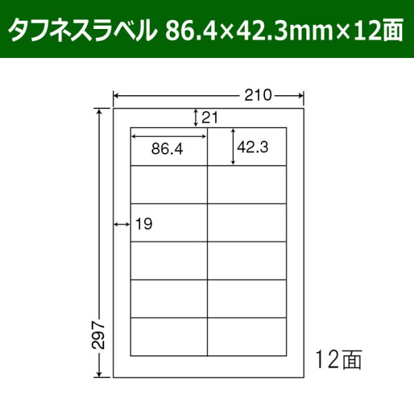 画像1: 送料無料・タフネスラベル  86.4mm×42.3mm×12面 「100シート」 (1)