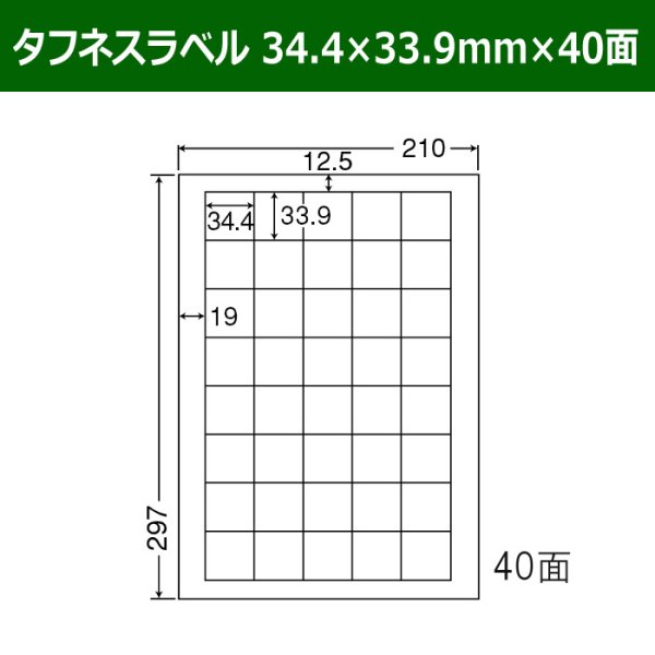 画像1: 送料無料・タフネスラベル  34.4mm×33.9mm×40面 「100シート」 (1)