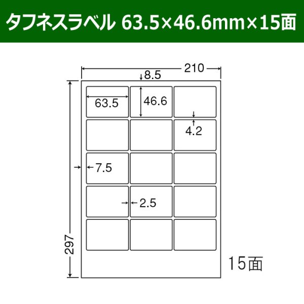 画像1: 送料無料・タフネスラベル  63.5mm×46.6mm×15面 「100シート」 (1)