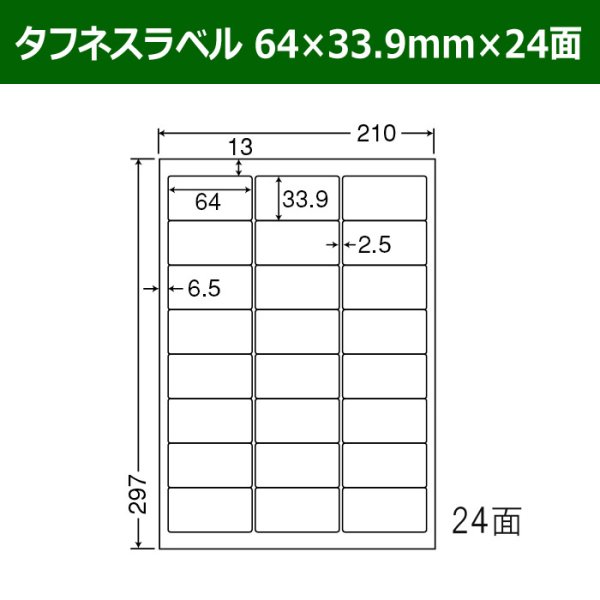 画像1: 送料無料・タフネスラベル  64mm×33.9mm×24面 「100シート」 (1)