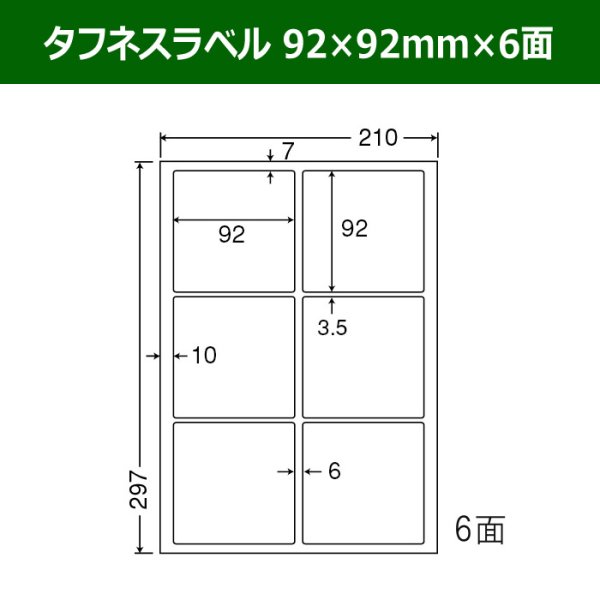 画像1: 送料無料・タフネスラベル  92mm×92mm×6面 「100シート」 (1)