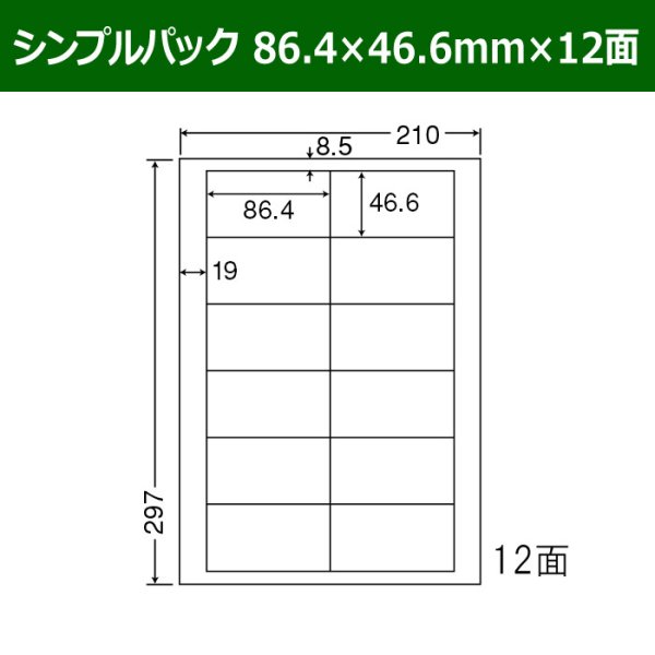 画像1: 送料無料・シンプルパック 86.4mm×46.6mm×12面 「500シート」 (1)