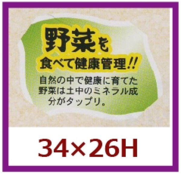 画像1: 送料無料・販促シール「野菜を食べて健康管理を！！」34x26mm「1冊500枚」 (1)