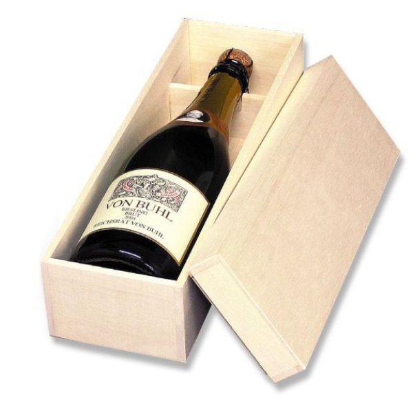画像1: 送料無料・シャンパン1本用箱「30箱」ファルカタ木材　適応瓶：約95φ×324Hまで (1)