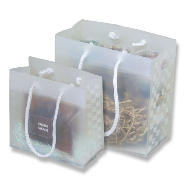 画像2: 送料無料・手提袋(酒用)ポリハンドルバッグ 3缶~6缶用 120×120×160mmほか 全5種「250枚・500枚」 (2)