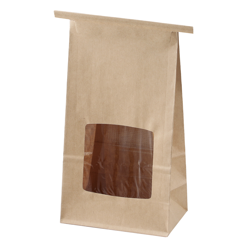 ラッピング袋（菓子用）ワイヤー付クラフト袋 外寸90×55×170mm