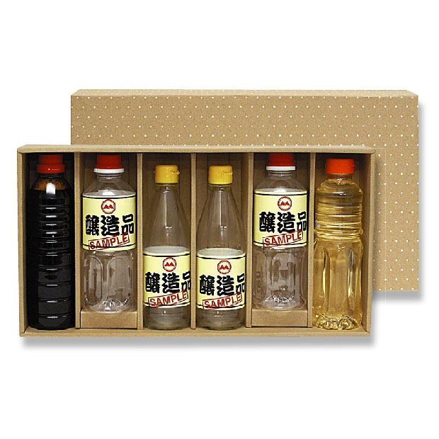 調味料ギフトボックス500ml×ペット6本 細太兼用箱 220×420×70mm 「50箱 ...